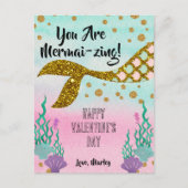 Postale Carte de classe Mermaid Valentine's - taille carte (Devant)
