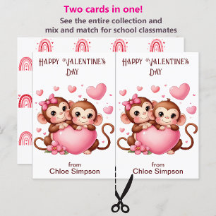 Postale Carte de classe pour enfants de la Saint Valentin 