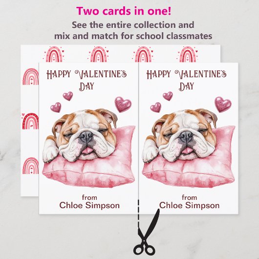 Postale Carte de classe Valentine pour chien de garde