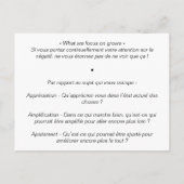 Postale Carte de coaching : A-A-A, le feedback (Dos)