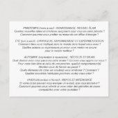 Postale Carte de coaching "À chaque saison son énergie" (Dos)