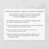 Postale Carte de Coaching "AI - Principe de Construction" (Dos)