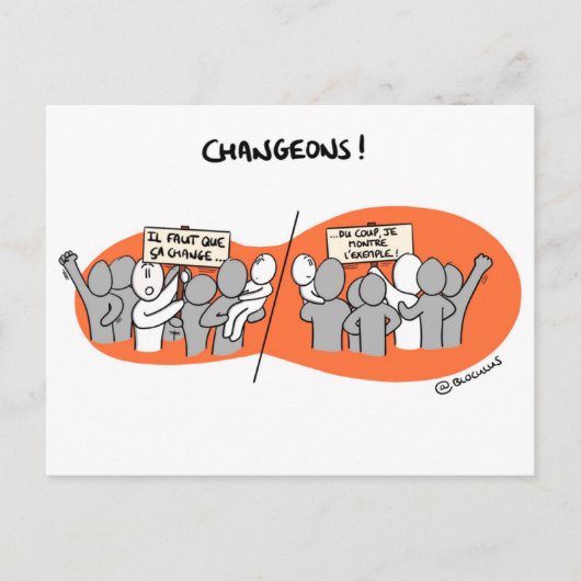Postale Carte de Coaching "Changeons par l'exemple !" (Devant)