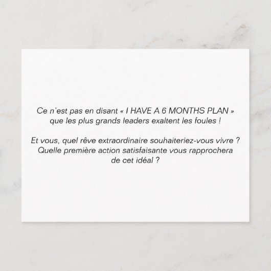 Postale Carte de coaching "Comment impulser le changement" (Dos)