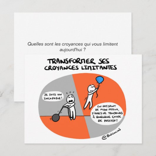 Postale Carte de coaching "Croyances aidantes" (Devant / Derrière)