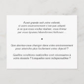 Postale Carte de coaching : Environnement - vs. Volonté (Dos)