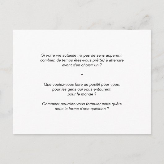 Postale Carte de Coaching "Impact de vie" (Dos)