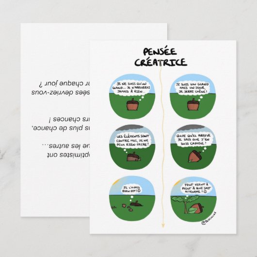 Postale Carte de coaching "Pensée créatrice" (Devant / Derrière)