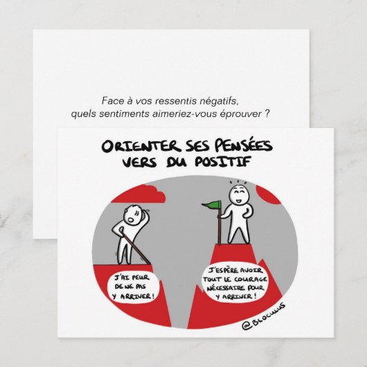 Postale Carte de coaching "Pensées positives" (Devant / Derrière)