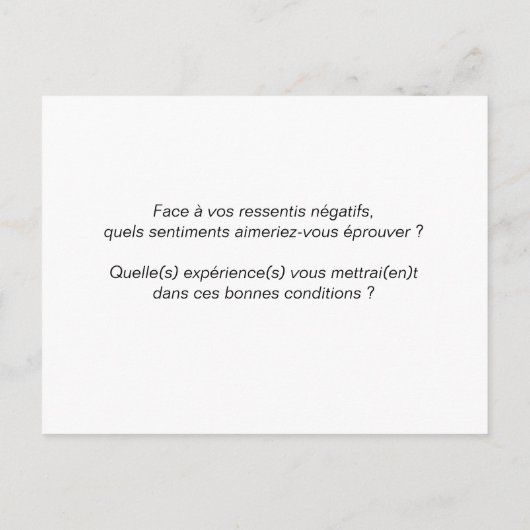 Postale Carte de coaching "Pensées positives" (Dos)
