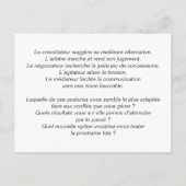 Postale Carte de coaching "Profil face au conflit" (Dos)