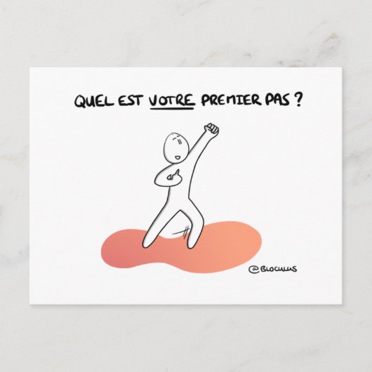 Postale Carte de Coaching "Quel est votre 1er pas ?" (Devant)