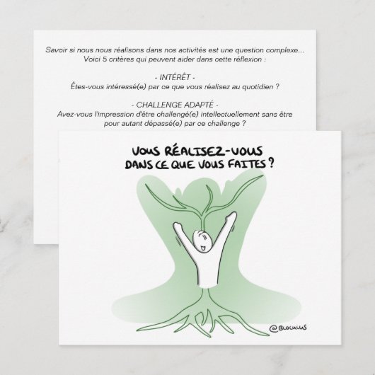 Postale Carte de Coaching "Réalisation de soi" (Devant / Derrière)