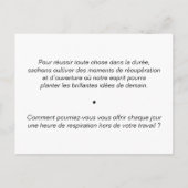 Postale Carte de coaching : Savez-vous faire des pauses ? (Dos)