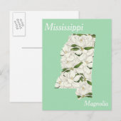 Postale Carte de collage de la fleur de l'État du Mississi (Devant / Derrière)