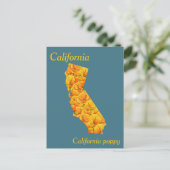 Postale Carte de collage des fleurs de l'État de Californi (Debout devant)