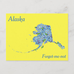 Postale Carte de collage des fleurs de l'État de l'Alaska