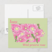 Postale Carte de collage des fleurs de l'État de l'Iowa (Devant / Derrière)