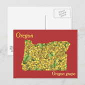 Postale Carte de collage des fleurs de l'État de l'Oregon (Devant / Derrière)
