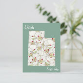 Postale Carte de collage des fleurs de l'État de l'Utah (Debout devant)