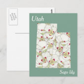 Postale Carte de collage des fleurs de l'État de l'Utah (Devant / Derrière)