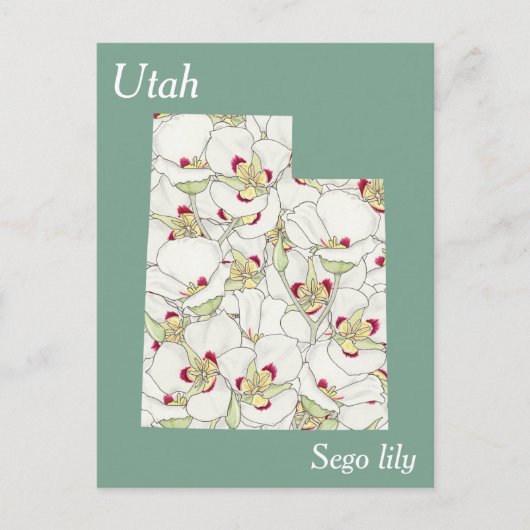 Postale Carte de collage des fleurs de l'État de l'Utah (Devant)