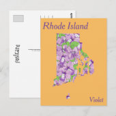Postale Carte de collage des fleurs de l'État de Rhode Isl (Devant / Derrière)