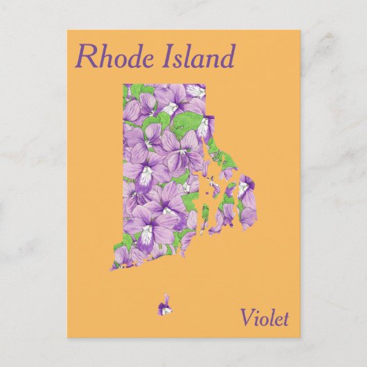 Postale Carte de collage des fleurs de l'État de Rhode Isl (Devant)
