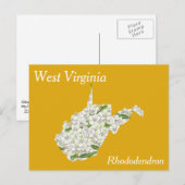 Postale Carte de collage des fleurs de l'État de Virginie- (Devant / Derrière)