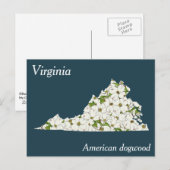 Postale Carte de collage des fleurs de l'État de Virginie (Devant / Derrière)