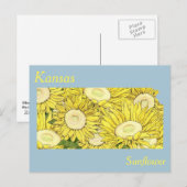 Postale Carte de collage des fleurs de l'État du Kansas (Devant / Derrière)