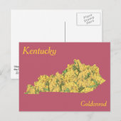 Postale Carte de collage des fleurs de l'État du Kentucky (Devant / Derrière)