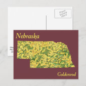 Postale Carte de collage des fleurs de l'État du Nebraska (Devant / Derrière)