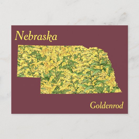 Postale Carte de collage des fleurs de l'État du Nebraska (Devant)