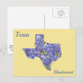 Postale Carte de collage des fleurs de l'État du Texas (Devant / Derrière)