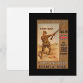 Postale Carte de collection WW1 1914 AUSTRALIA PROPAGANDA (Devant / Derrière)