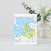 Postale Carte de Colombie Map of Colombia (Debout devant)