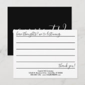 Postale carte de commentaire (Devant / Derrière)