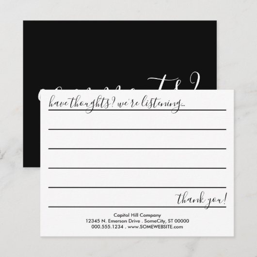 Postale carte de commentaire (Devant / Derrière)