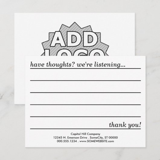 Postale carte de commentaire (Devant / Derrière)