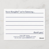 Postale carte de commentaire de la fenêtre d'hiver (Dos)