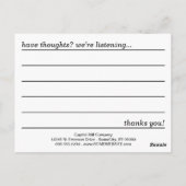 Postale carte de commentaire de pluie automne (Dos)