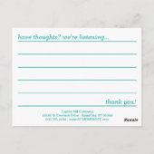 Postale carte de commentaire des branches icicicy (Dos)