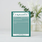 Postale carte de commentaire du restaurant avec logo (Debout devant)