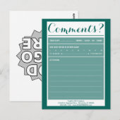 Postale carte de commentaire du restaurant avec logo (Devant / Derrière)