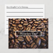 Postale carte de commentaire grains de café (Devant / Derrière)