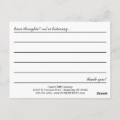 Postale carte de commentaire grains de café (Dos)