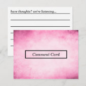 Postale carte de commentaire parchemin rose (Devant / Derrière)