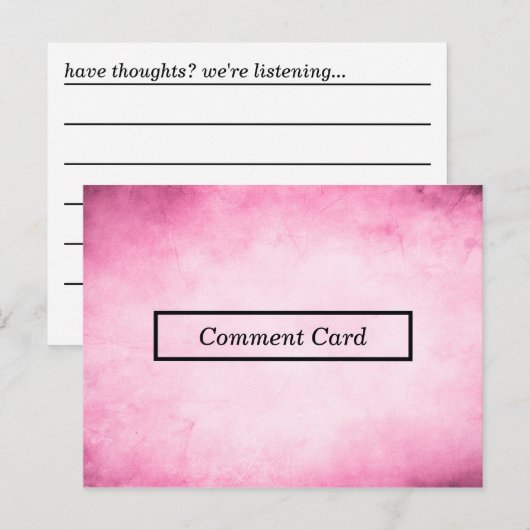 Postale carte de commentaire parchemin rose (Devant / Derrière)