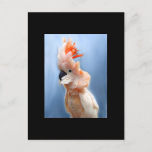 Postale Carte de commerce saumon Crested Cockatoo ACEO